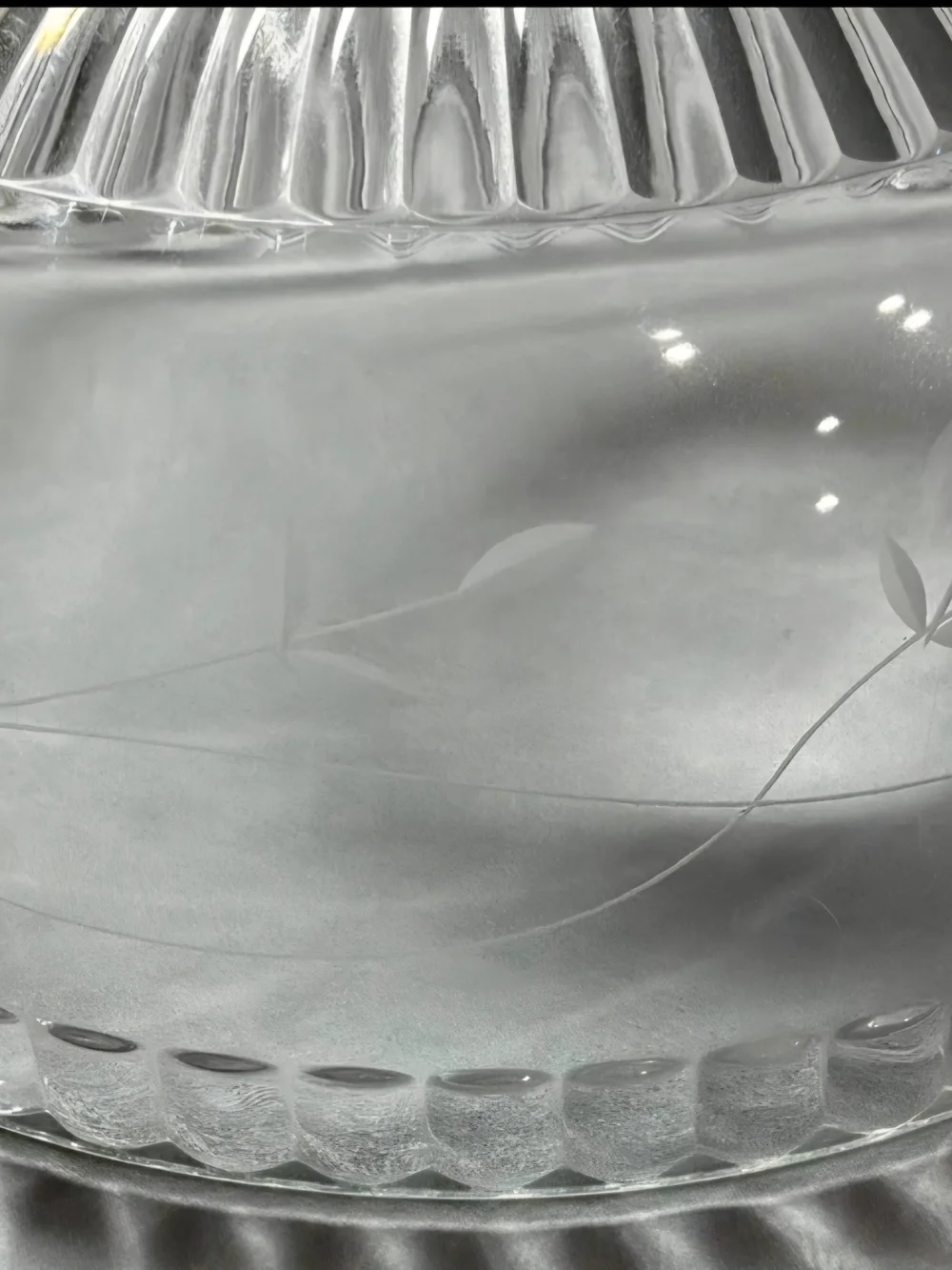 Princess House Clear Ribbed Glass Covered Cake Plate
